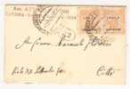 12758)lettera Con 2x15c Amm Lire Da Catania A Città Il 9-8-1944 - Poststempel
