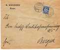 Nor095/- NORWEGEN -  20 Öre Links Ungezähnt, 1924, Haus I Nordhordland Nach Bergen (Facit 79 B1) - Lettres & Documents