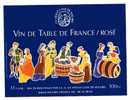 ETIQUETTE DE VIN - VIN DE TABLE DE FRANCE ROSE - BLEU - SCENE VIGNERONNE - Nice Old Times