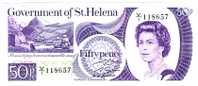 **Pas Courant** 50 Pence   "ÎLES SAINT-HELENE"   P5  UNC    Bc  3 - Saint Helena Island