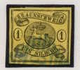 Brunswick 1853-65,   N°7  Ø  Léger = Cote 75 E =  Belles Marges     CHEVAL HORSE - Brunswick