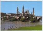 CP ZARAGOZA  BASILICA DEL PILAR RIO EBRO Y PUENTE DE PIEDRA - Zaragoza