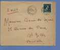 696 Op Aangetekende Brief Met Stempel ELSENE, Bij Gebrek Aan Aantekenstrookjes Uit NOOD Een Nummer Op De Brief !!   (VK) - 1936-1957 Open Collar