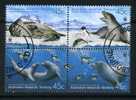 BLOC 4 TIMBRES FAUNE TERRITOIRE ANTARTIC AUSTRALIEN - Usati