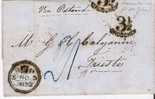 GBP063/ London-Triest 1852, Vorausfrankiert Für Preussen-Transit 3 1/2 Groschen - Briefe U. Dokumente