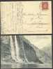 Norway PPC Syv Søstre. Geiranger. Waterfall & Ship. Deluxe Cancelled Stamp Sent To Denmark 1919 - Brieven En Documenten