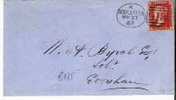 GBV175/ Worcester Spoon 1867 Nach Evesham - Lettres & Documents