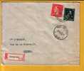 696+910 Op Aangetekende Brief Met Stempel ROESELARE F - 1936-1957 Open Collar