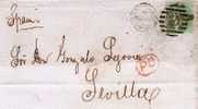 GBV183/ Briefvorderseite Mit Mi. 15/Yv. 20 1862 Nach Sevilla (Kat.Wer Der Marke Euro 170,00) - Cartas & Documentos