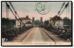 60 PRECY Sur OISE, Pont Suspendu, CPA Colorisée, Semi-aquarelle A.Breger, Voyagé En 1906, Pli Léger Côté Gauche. - Précy-sur-Oise