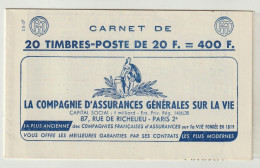 France Carnet Yvert 1011B-C 38 S8-57 Daté 25.6.57 MARIANNE De MULLER 20x20F **. Bleu Cérès 358 Dalllay 332, MH, 5 Scans - Andere & Zonder Classificatie