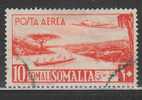 Q711.-.SOMALIA.- SCOTT # : C 27- USED.-  1950. BOAT AND RIVER SCENE.- VAL CAT: US$ 20.00  /  14 EUROS - Somalia