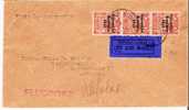 Irl099/ 3-er Streifen Georg V überdruckt 1922, Airmail Leipzig - Briefe U. Dokumente