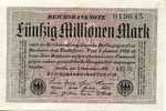 Allemagne Germany 50 Millionen Mark 1september 1923 P109c UNC - 50 Miljoen Mark