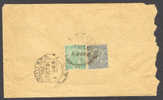 British India King George V Reverse Side Franked Cover Locally Sent In Calcutta 1921 (2 Scans) - 1911-35  George V