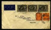 AUSTRALIA -1931  ENVELOPE FROM SYDNEY TO LONDON  3x6d. GLOBES+2x 1/2 D. G. V. - Lettres & Documents