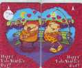 2 Telecartes SINGAPORE En Puzzle (1) HAPPY VALENTINE'S Day - Puzzles