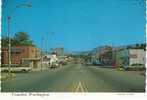 Tonasket WA Street Scene Chrome Postcard, 1970s Auto, Coca-cola Sign, Standard Gas Station, Restaurant - Andere & Zonder Classificatie