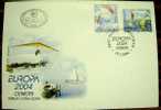 2004 SERBIA AND MONTENEGRO FDC EUROPA CEPT HOLIDAYS SRBIJA CRNA GORA PARACHUTING SAILING - 2004