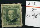 Tchéco 212* Avec Charnière + Mit Falz +  Hinged  VIII  CONGRES  1926  +  Cote 90 Euros - Neufs