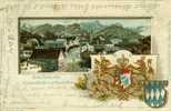 ALLEMAGNE . BAVIERE .  BAD  AIBLING . KIRCHZEILFTRABE MIT WENDELFTEIN  .    ( CARTE  GAUFFRE 1900 ) LITHOGRAPHIE - Bad Aibling