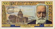 BILLET 500 FRANCS VICTOR HUGO 4-3-1954 - 500 F 1954-1958 ''Victor Hugo''