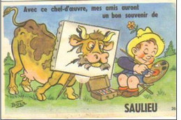 SAULIEU Avec Ce Chef D'oeuvre Mes Amis Aurons Un Bon Souvenir De Saulieu( Carte Avec Dépliant) - Saulieu