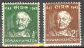 Ireland 1943 Mi. 91-92 William Rowan Hamilton Mathematician Complete Set MH* - Unused Stamps