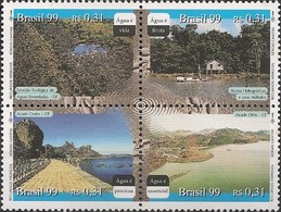 BRAZIL - BLOCK OF FOUR WATER RESOURCES 1999 - MNH - Agua