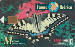 TC Puce Espagne Série Fauna Ibérica - ANIMAL - PAPILLON MACHAON - BUTTERFLY Chip Phonecard - SCHMETTERLING - Schmetterlinge