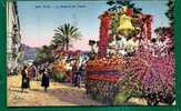 NICE - LA BATAILLE DE FLEURS - 1937 POSTCARD Sent To CALIFORNIA - Markets, Festivals