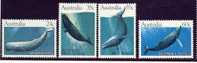 1982 Australia Complete Set Of 4 Whales MNH Scott # 821-824 - Mint Stamps