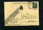 F454 STORIA POSTALE LUOGOTENENZA CARTOLINA  POSTALE C.15 VINCEREMO SOPRASTAMPA TAPPETO III TIPO L.1,20 - Poststempel