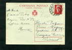 F463 STORIA POSTALE LUOGOTENENZA CARTOLINA  POSTALE L. 3 TURRITA ROSSO USATO PER INTERNO - Marcophilie