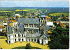 Carte Postale 49.  Chemille  Le Chateau Et L'église Vue D'avion    Trés Beau Plan - Chemille