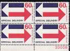 US Scott E23 - Plate Block Of 4 Lower Right Plate No 33008 - Special Delivery 60 Cent - Mint Never Hinged - Express & Recommandés