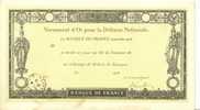 Billet De Versement D´or Pour La Défense Nationale BANQUE DE FRANCE De 1916 ( Cachet Postal PARIS) - Sonstige & Ohne Zuordnung