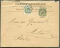 N°45-47 Obl. Sc BRUXELLES 5 S/L. Du 28 Mai 1892 Vers Milan. - 4476 - 1884-1891 Leopold II