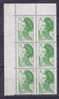 VARIETE TYPE LIBERTE  BLOC DE 6  2 VARIETES FLAGRANTES   NEUFS LUXES - Unused Stamps