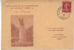 OBLITERATION SUR CARTE POSTALE  INAUGURATION MONUMENT ALBERT 1 Er PARIS - Aushilfsstempel