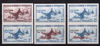 1962  Pirogues Mélanésiennes  3 Paires D´esaais De Couleur Non-dentelées  Yv 302 - Ongetande, Proeven & Plaatfouten