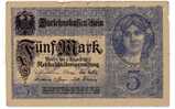 BILLET ALLEMAGNE - EMPIRE - P.56 - 5 MARK - 1917 - 5 Mark