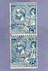 MONACO TIMBRE N° 25 OBLITERE PRINCE ALBERT 1ER 25C BLEU PAIRE VERTICALE - Used Stamps