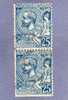 MONACO TIMBRE N° 25 OBLITERE PRINCE ALBERT 1ER 25C BLEU PAIRE VERTICALE - Usados