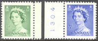 Canada 1953 Mi. 278 A + 281 A Queen Elizabeth II With Margins MNH - Unused Stamps