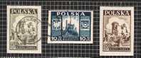 POLSKA, 1954, MI 441 443 @ ET * CHATEAUX CASTLES BURGEN - Usati