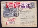 Nice Franking  4 Stamp   On Registred   Cover ,  1957. - Covers & Documents