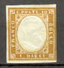 Italy Former States Sardinia 1862 Mi. 11b King Viktor Emanuel II MH €30,- - Sardinia