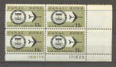 T)1970,PANAMA/CANAL ZONE,SCN C49,BLOCK OF 4,SEAL AND JET PLANE,MNH,WITH BORDER SHEET. - Zona Del Canale / Canal Zone