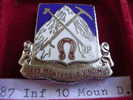 Crest Américain Du 87th Infantry 10th Mountain Division à épingle - US WWII Période 39-45 Voir Année 50 - Sonstige & Ohne Zuordnung